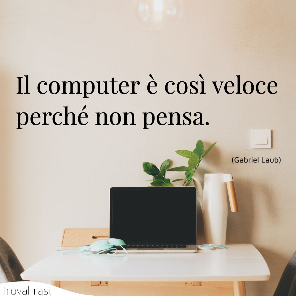 Il computer è così veloce perché non pensa.
