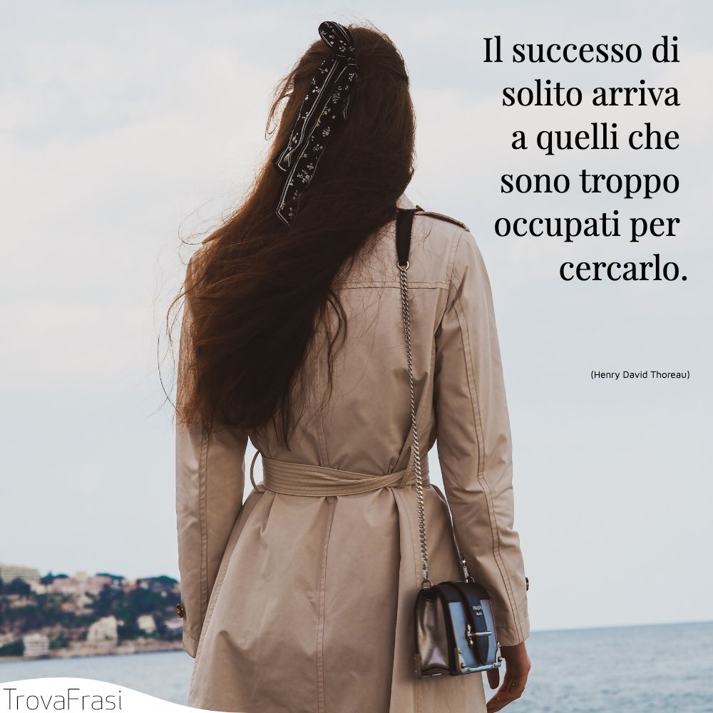 Il successo di solito arriva a quelli che sono troppo occupati per cercarlo.
