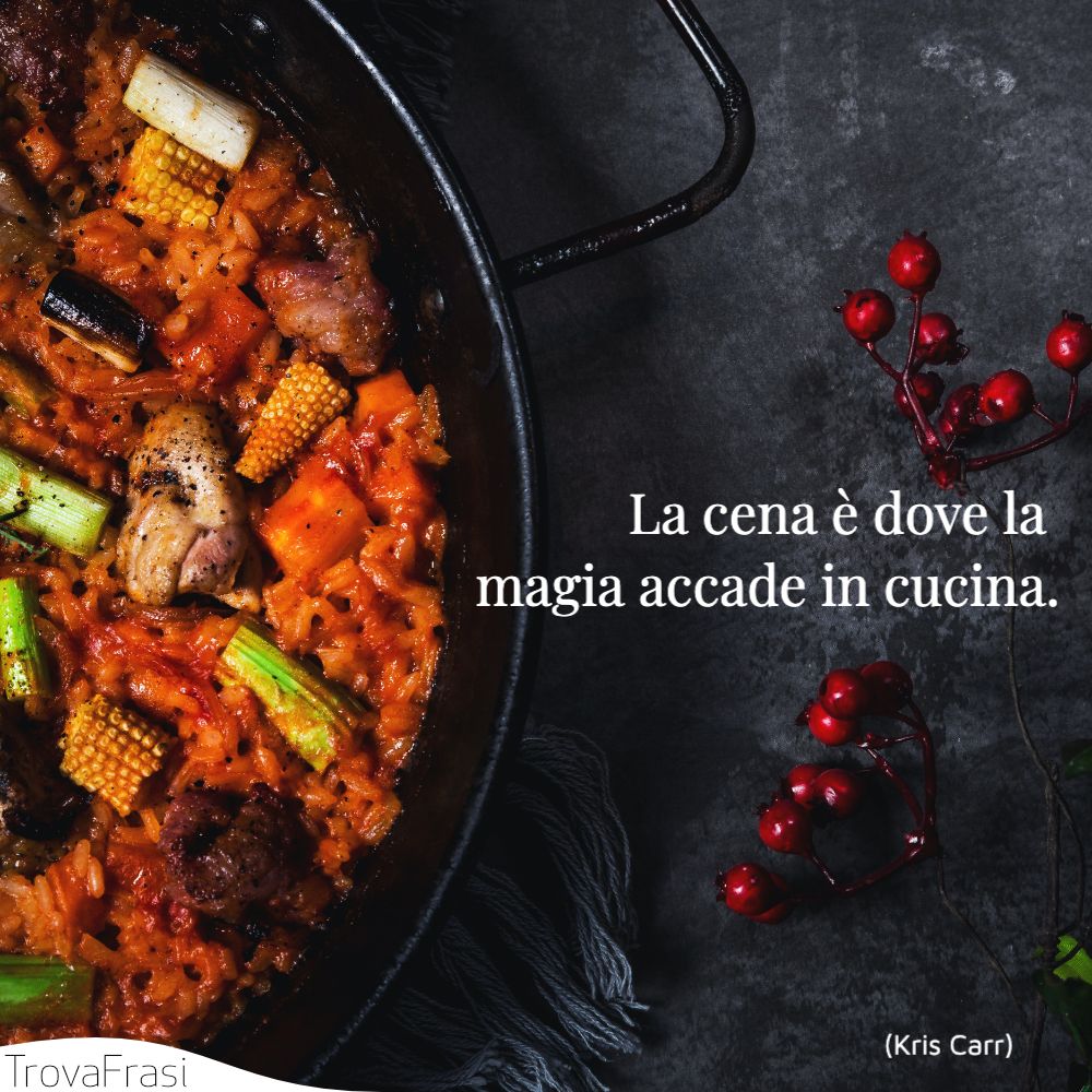 La cena è dove la magia accade in cucina.