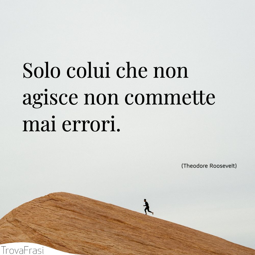Solo colui che non agisce non commette mai errori.