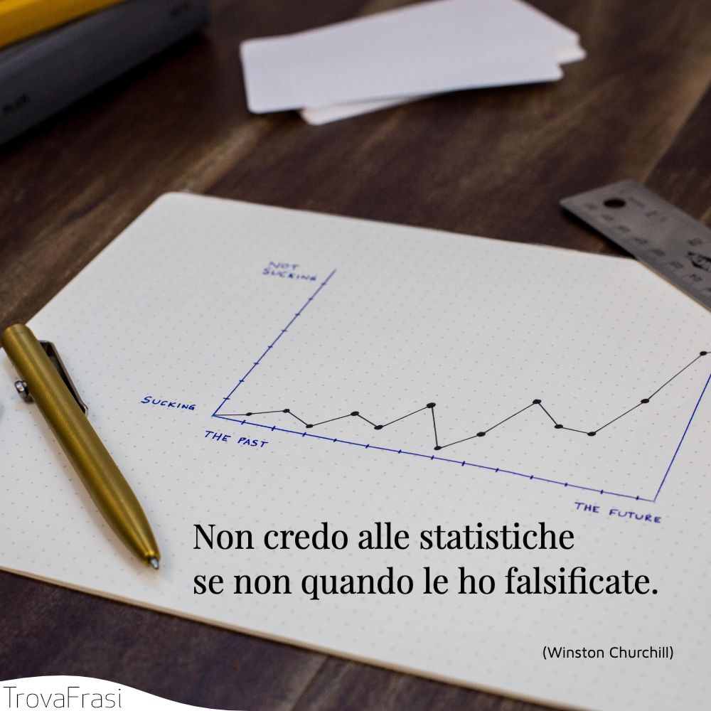 Non credo alle statistiche se non quando le ho falsificate.