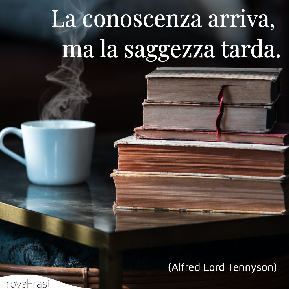 La conoscenza arriva, ma la saggezza tarda.