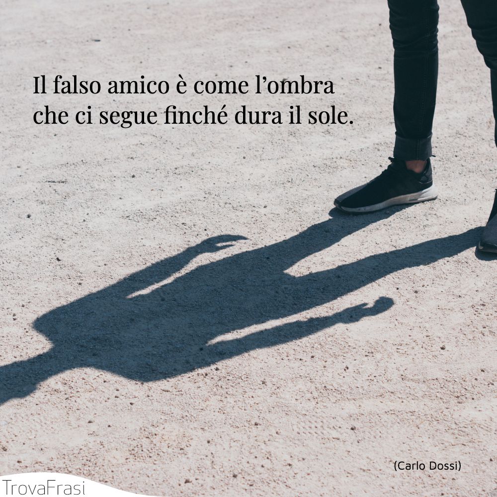 Il falso amico è come l’ombra che ci segue finché dura il sole.
