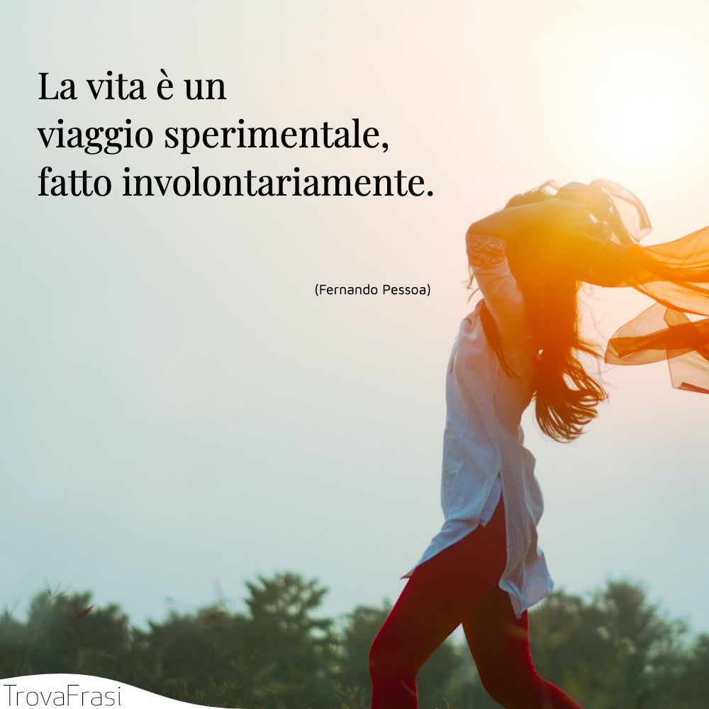 La vita è un viaggio sperimentale, fatto involontariamente.