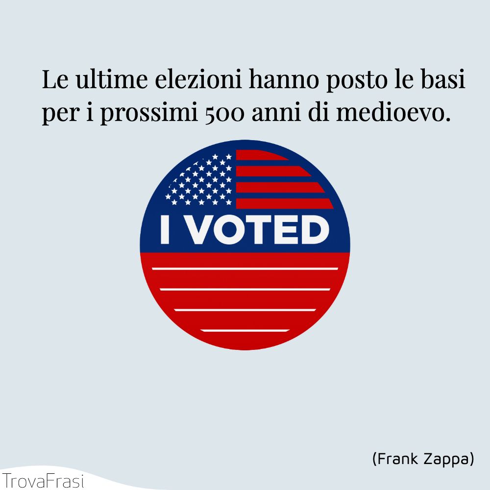 Le ultime elezioni hanno posto le basi per i prossimi 500 anni di medioevo.