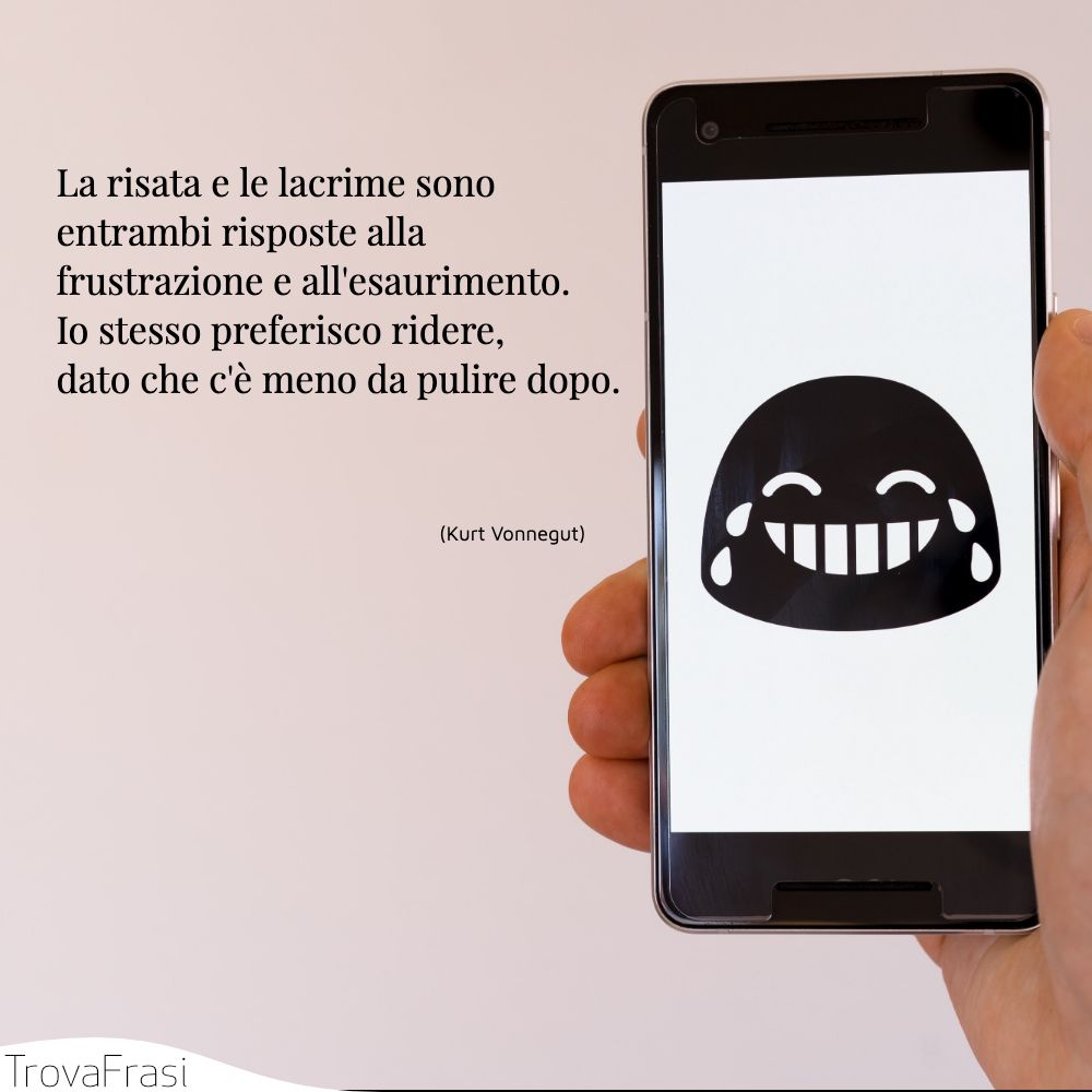 La risata e le lacrime sono entrambi risposte alla frustrazione e all'esaurimento. Io stesso preferisco ridere, dato che c'è meno da pulire dopo.