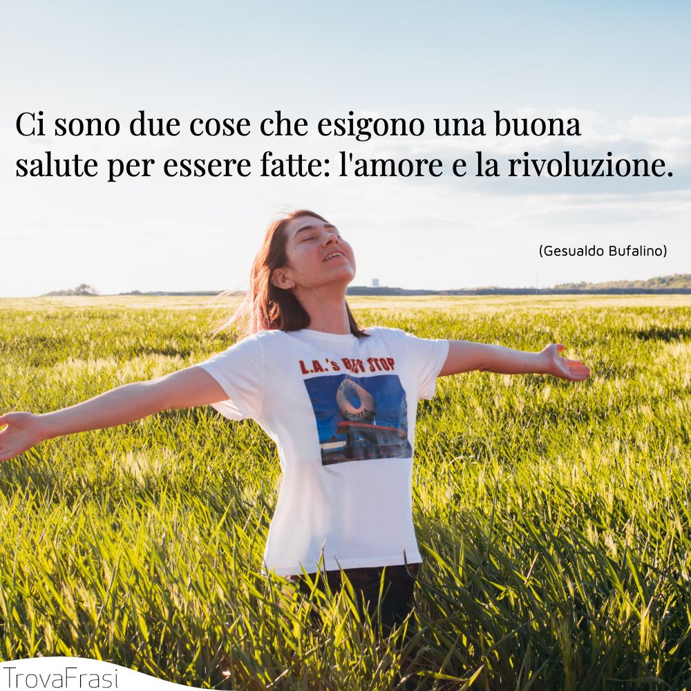 Ci sono due cose che esigono una buona salute per essere fatte: l'amore e la rivoluzione.