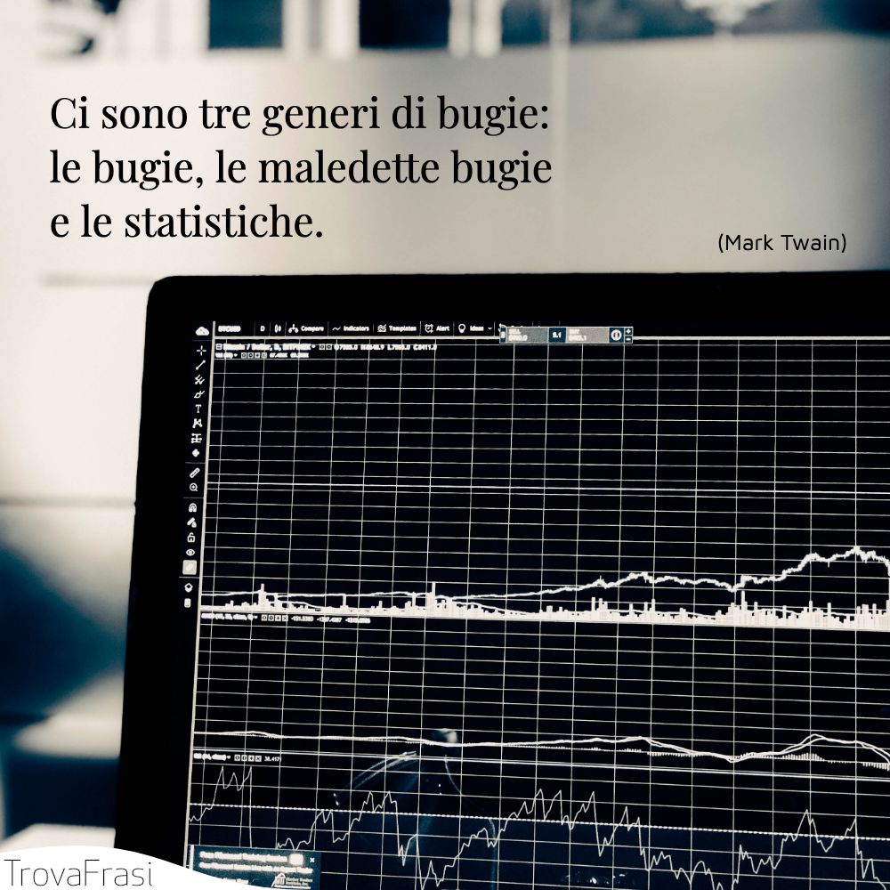 Ci sono tre generi di bugie: le bugie, le maledette bugie e le statistiche.