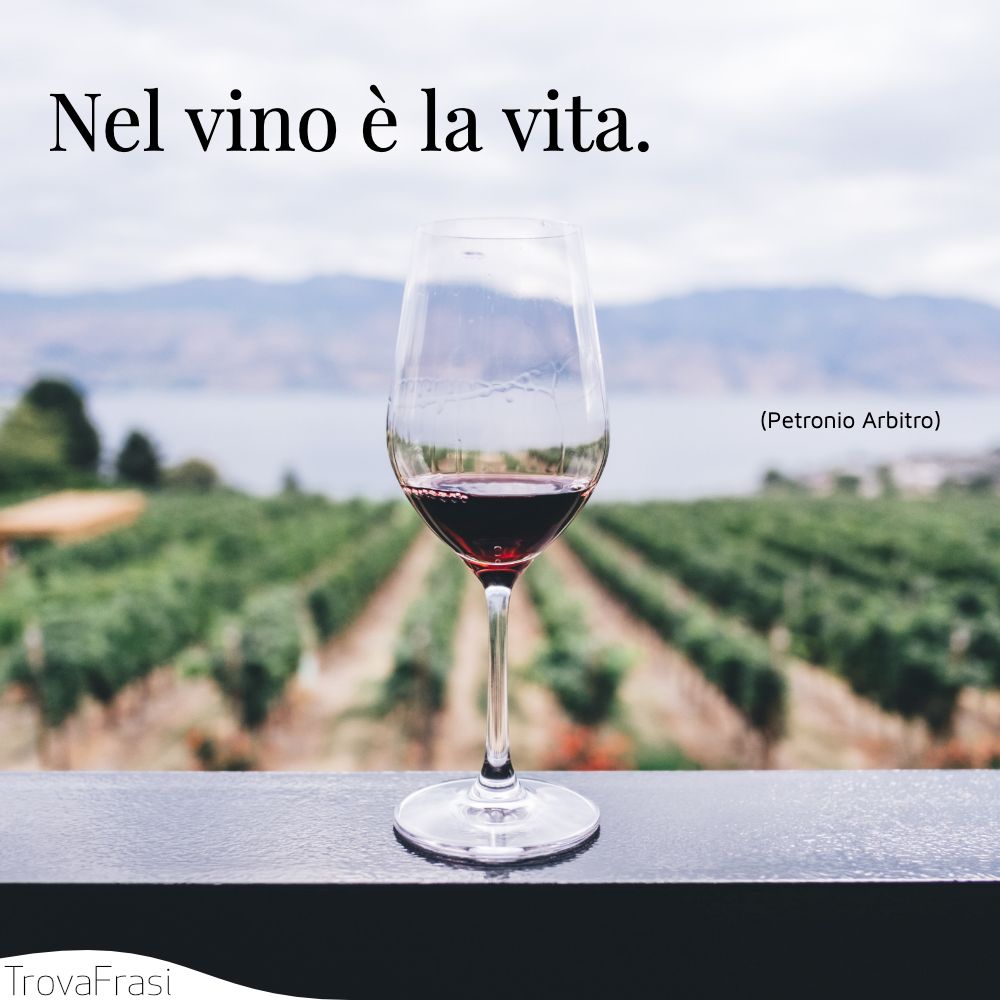 Nel vino è la vita.