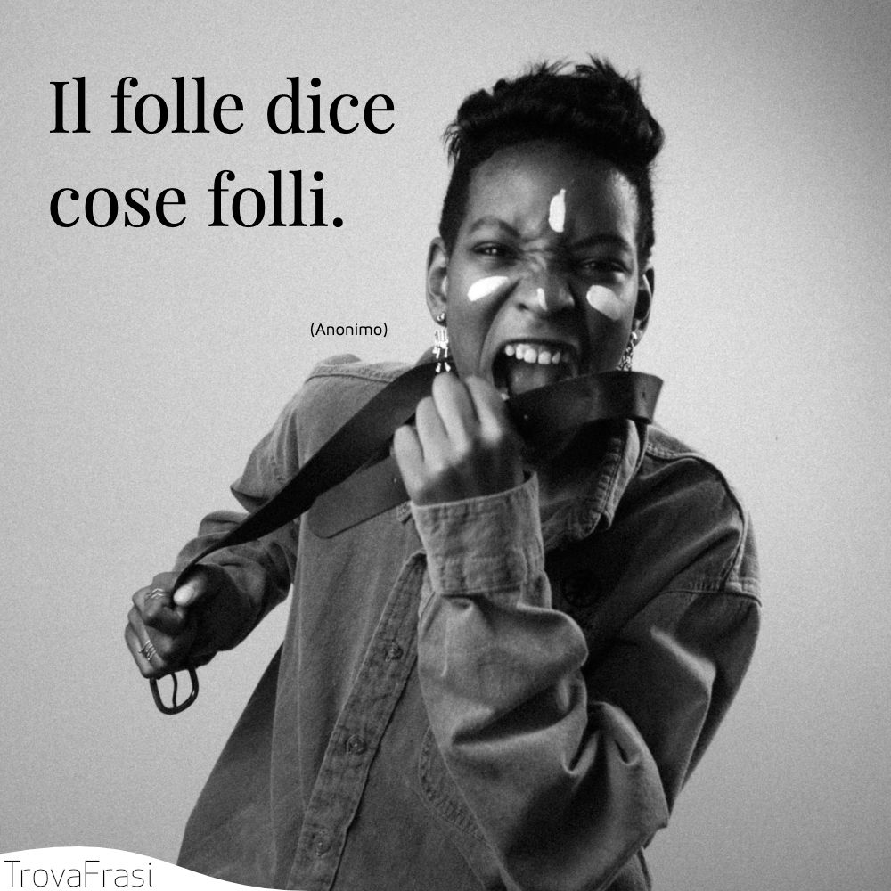 Il folle dice cose folli.