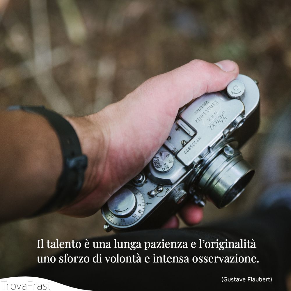 Il talento è una lunga pazienza e l’originalità uno sforzo di volontà e intensa osservazione.