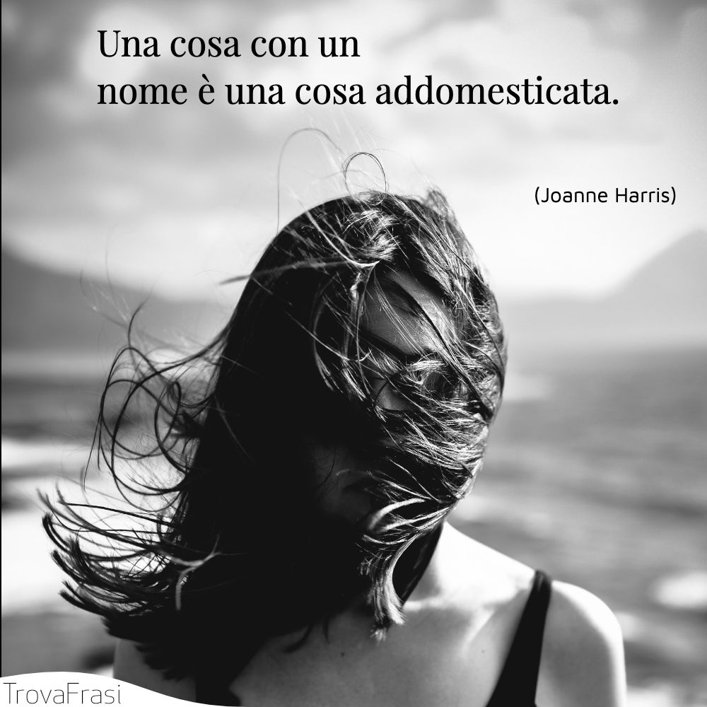 Una cosa con un nome è una cosa addomesticata.
