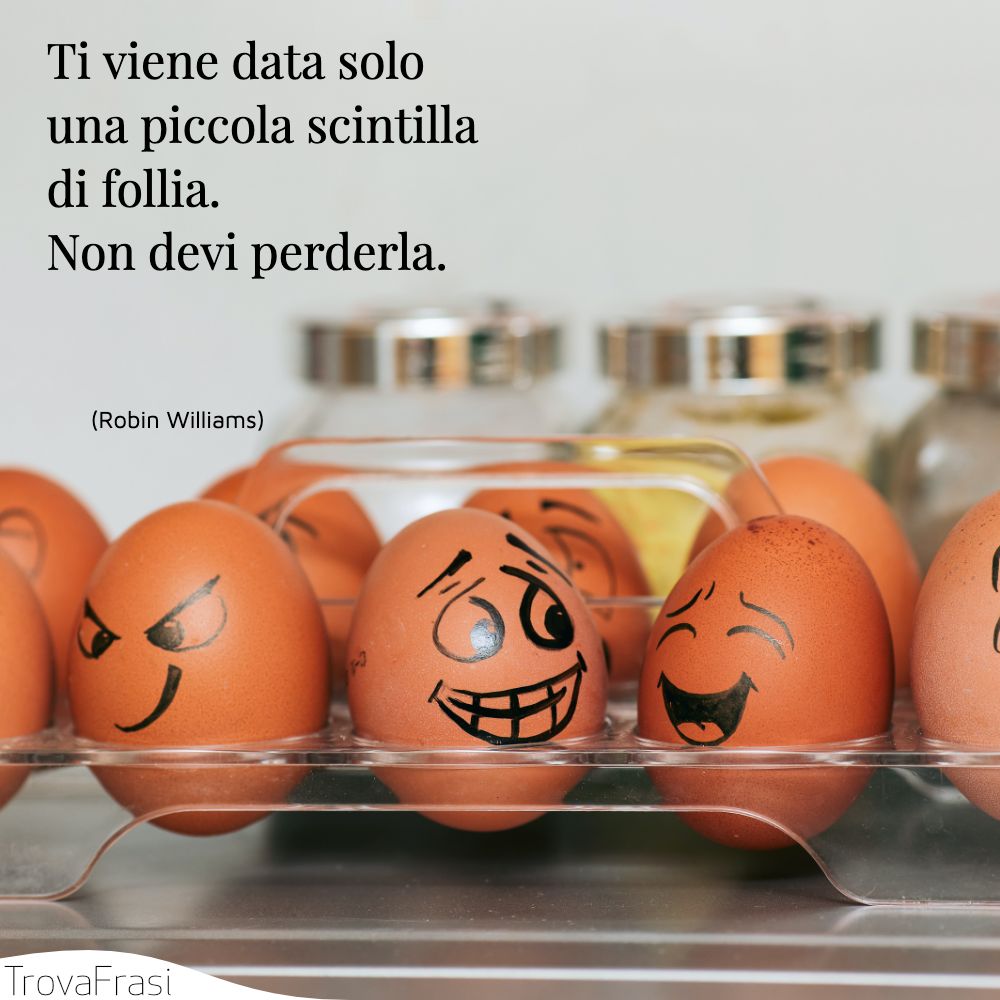 Ti viene data solo una piccola scintilla di follia. Non devi perderla.