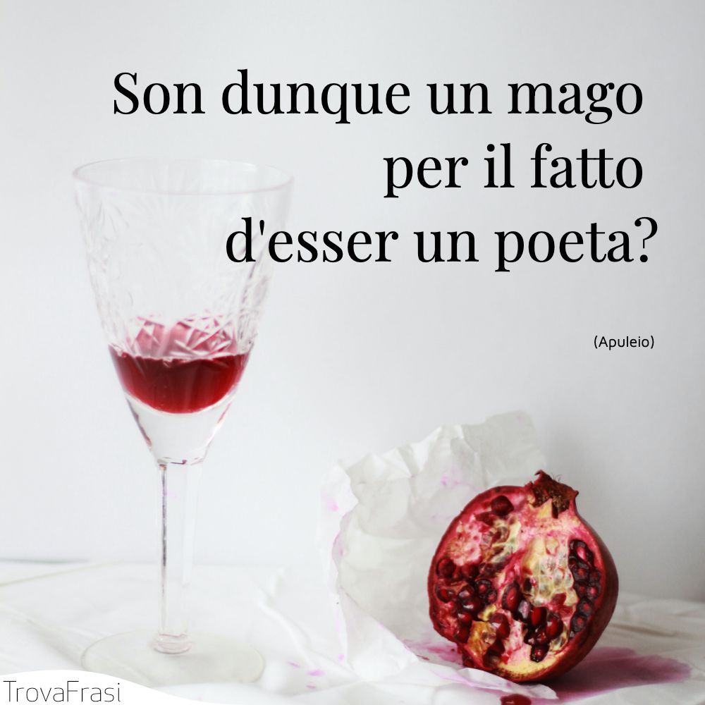 Son dunque un mago per il fatto d'esser un poeta?