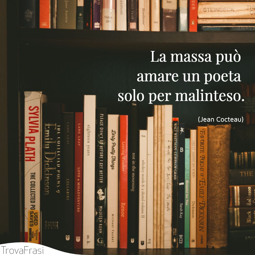 La massa può amare un poeta solo per malinteso.