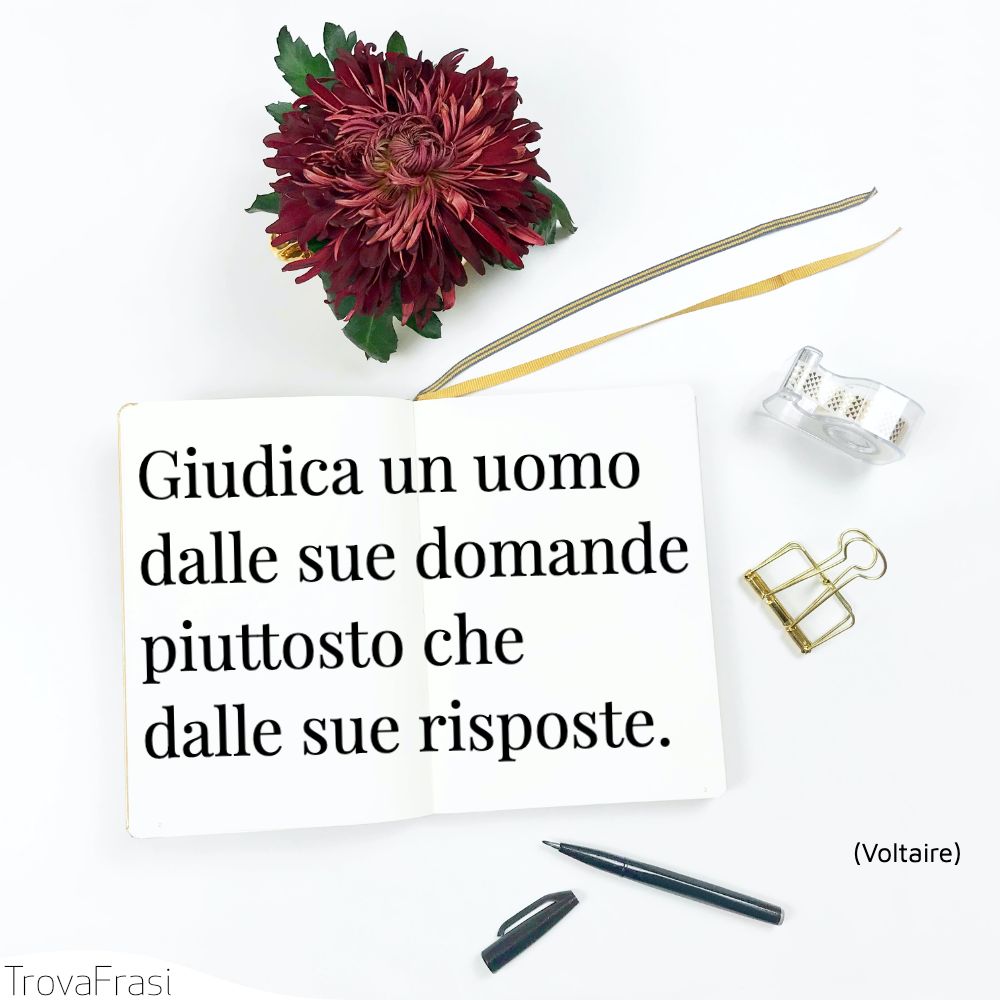 Giudica un uomo dalle sue domande piuttosto che dalle sue risposte.