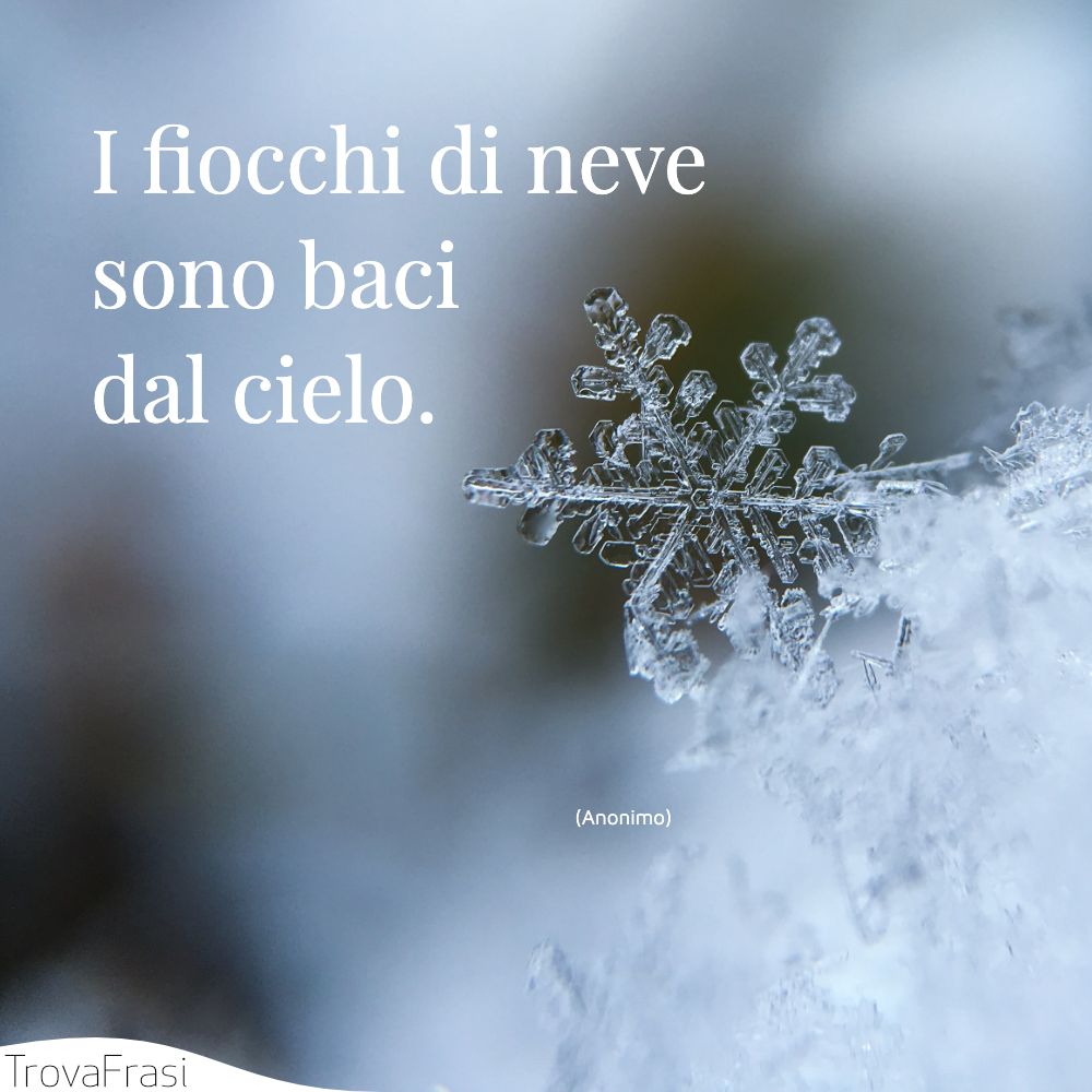 I fiocchi di neve sono baci dal cielo.