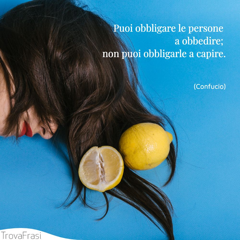 Puoi obbligare le persone a obbedire; non puoi obbligarle a capire.
