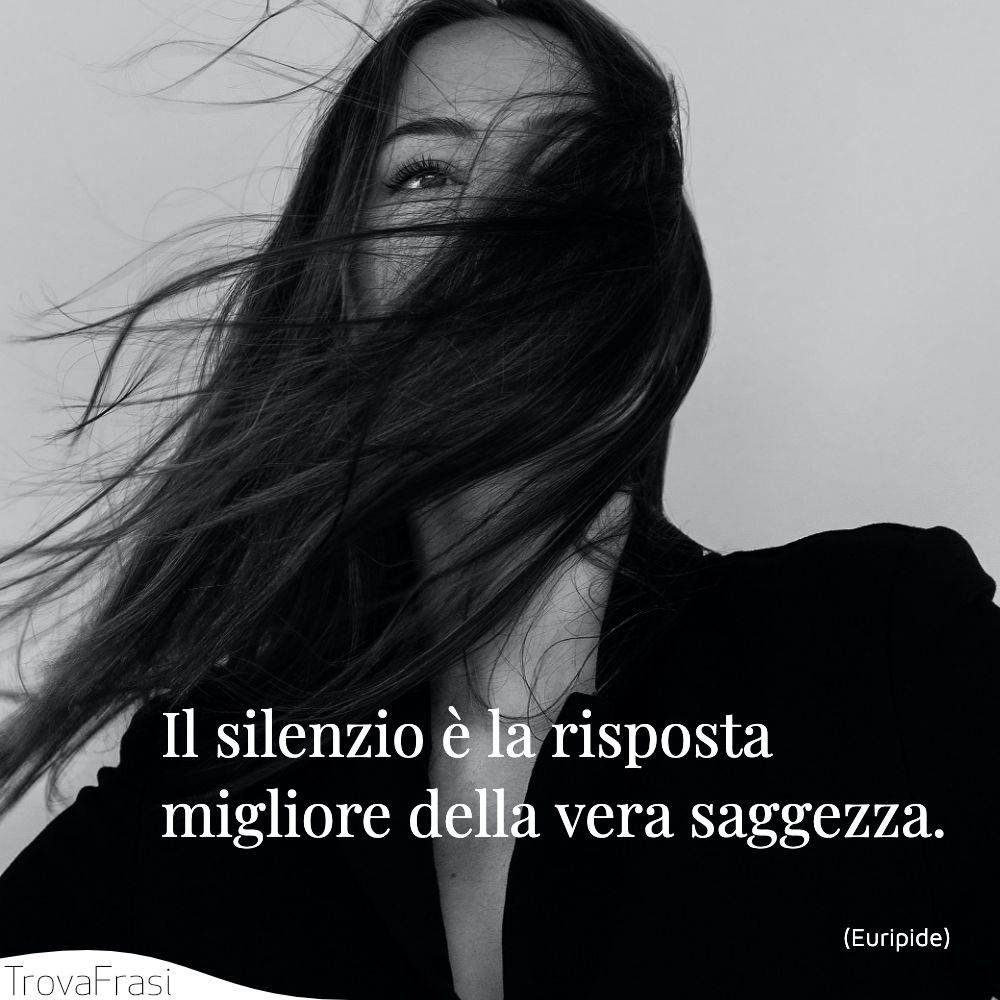 Il silenzio è la risposta migliore della vera saggezza.