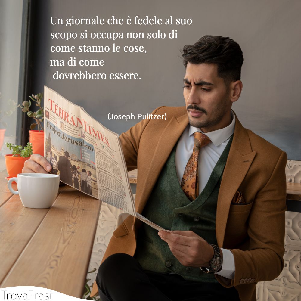 Un giornale che è fedele al suo scopo si occupa non solo di come stanno le cose, ma di come dovrebbero essere.