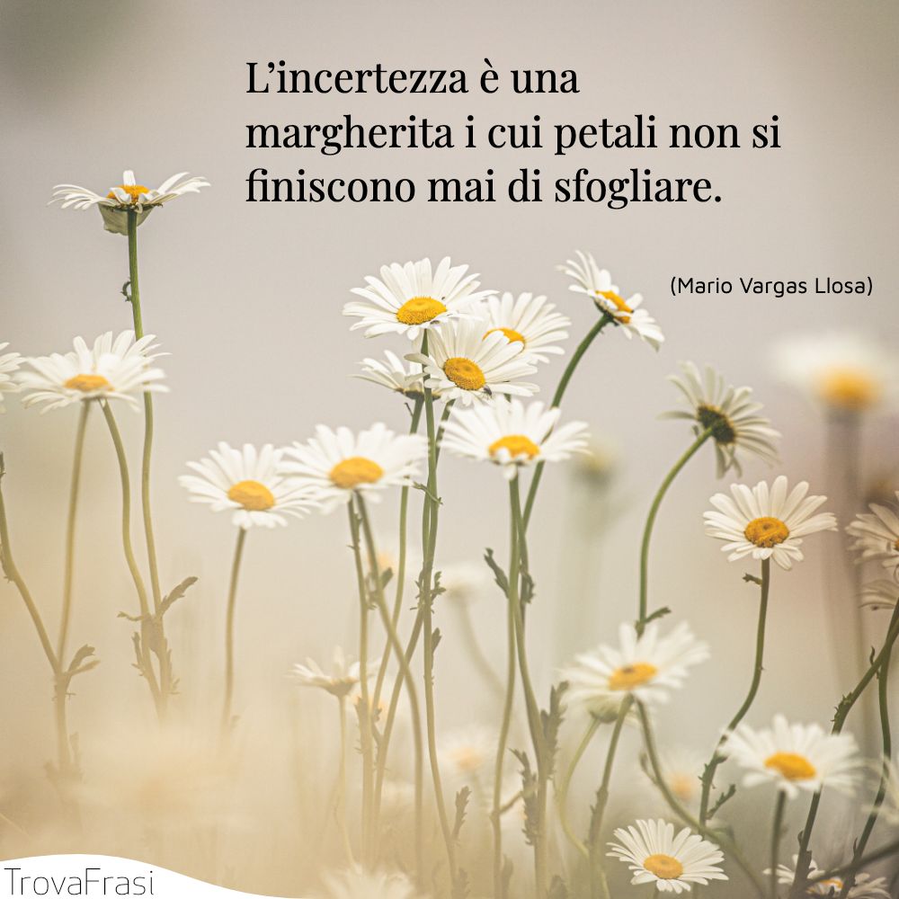 L’incertezza è una margherita i cui petali non si finiscono mai di sfogliare.