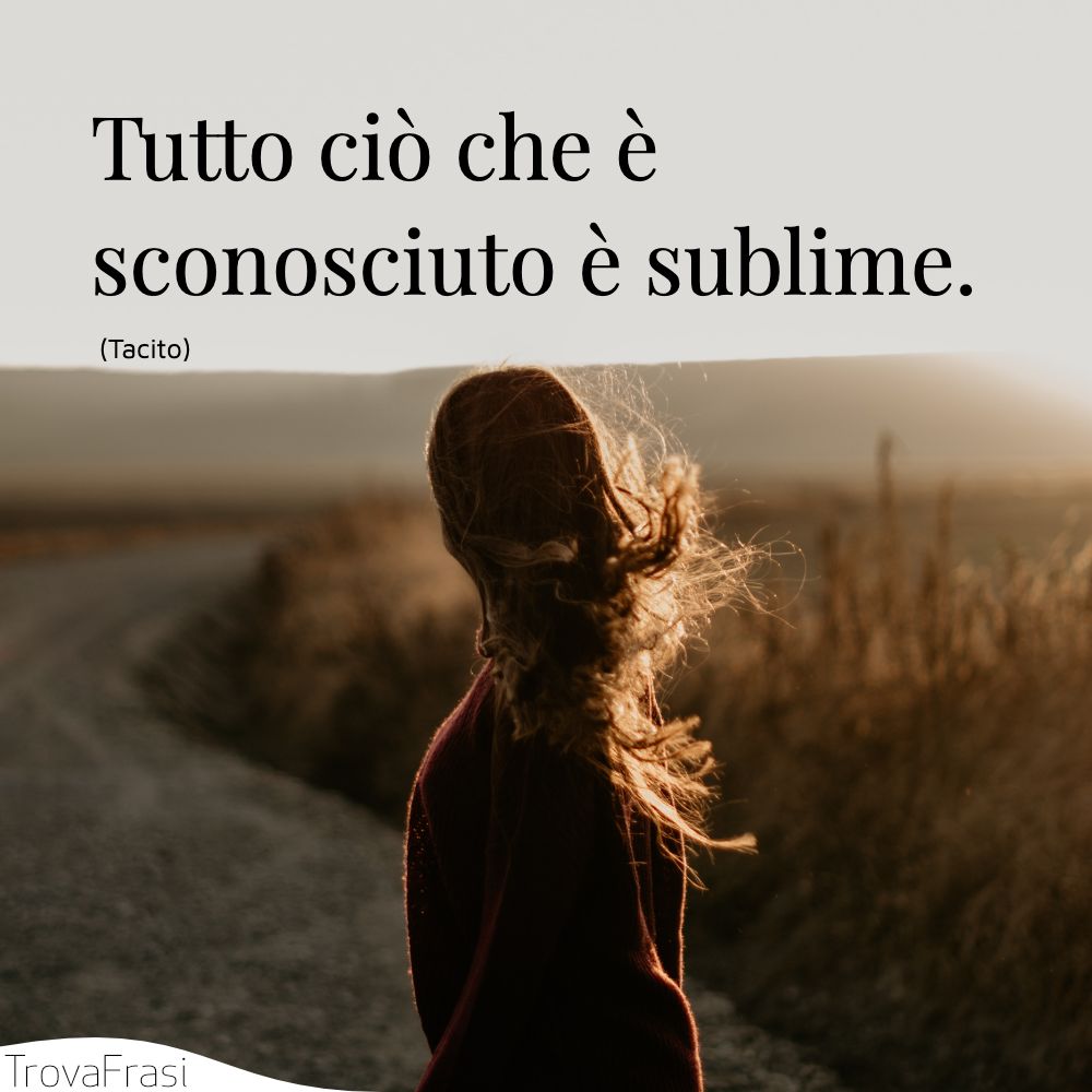 Tutto ciò che è sconosciuto è sublime.