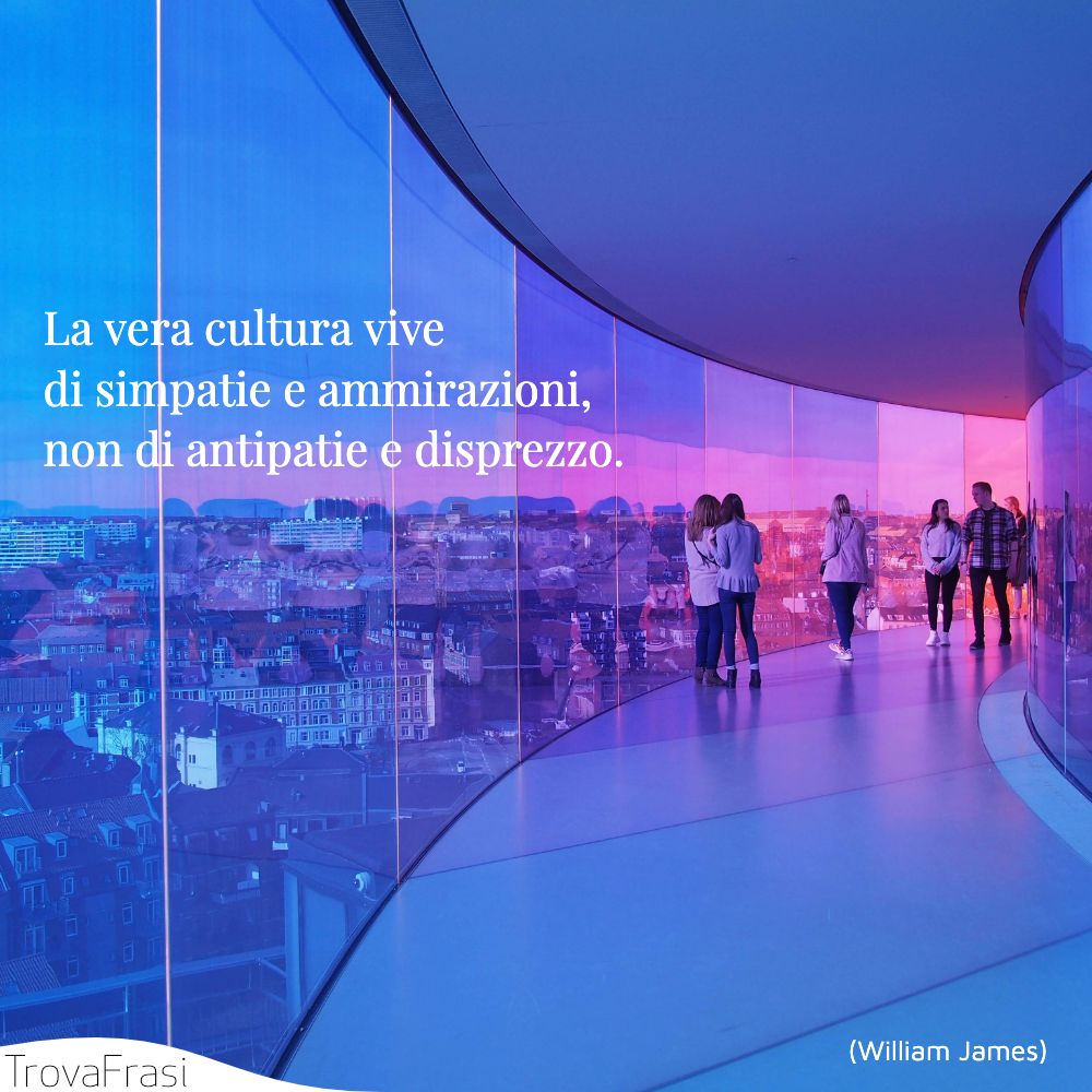 La vera cultura vive di simpatie e ammirazioni, non di antipatie e disprezzo.