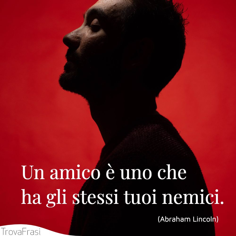 Un amico è uno che ha gli stessi tuoi nemici.