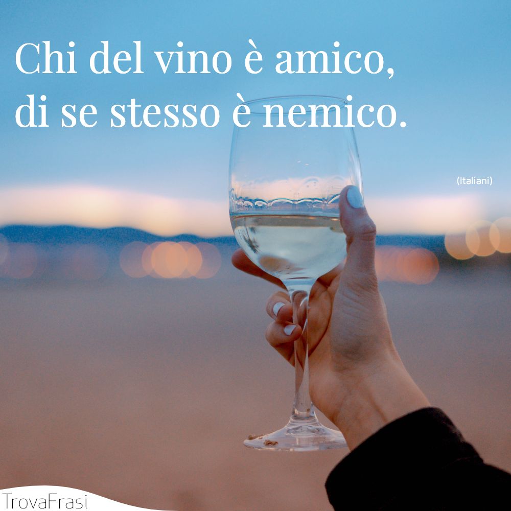 Chi del vino è amico, di se stesso è nemico.