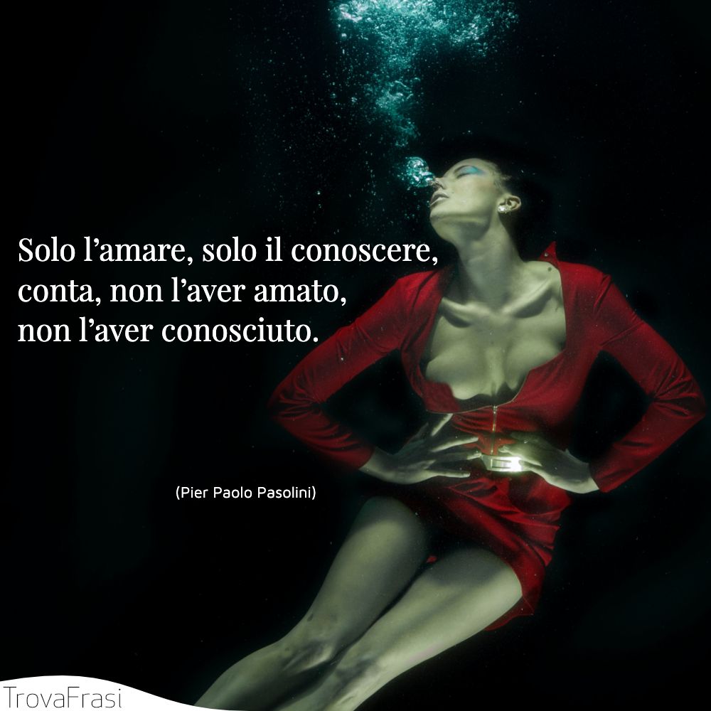 Solo l’amare, solo il conoscere, / conta, non l’aver amato, / non l’aver conosciuto.