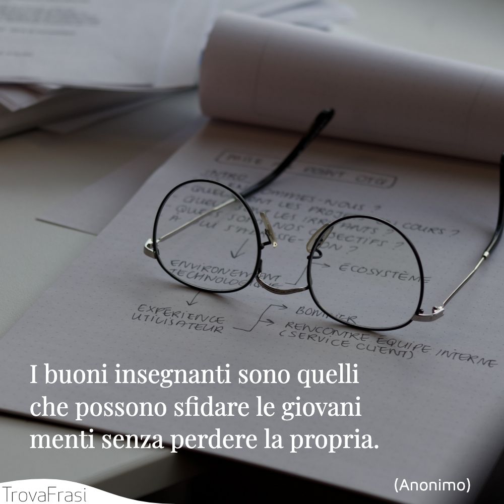 I buoni insegnanti sono quelli che possono sfidare le giovani menti senza perdere la propria.