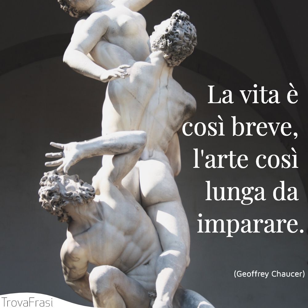 La vita è così breve, l'arte così lunga da imparare.