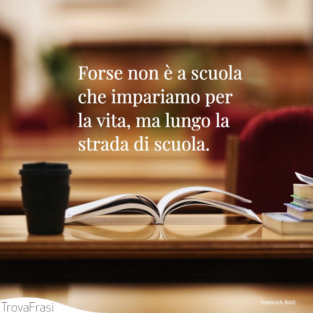 Forse non è a scuola che impariamo per la vita, ma lungo la strada di scuola.