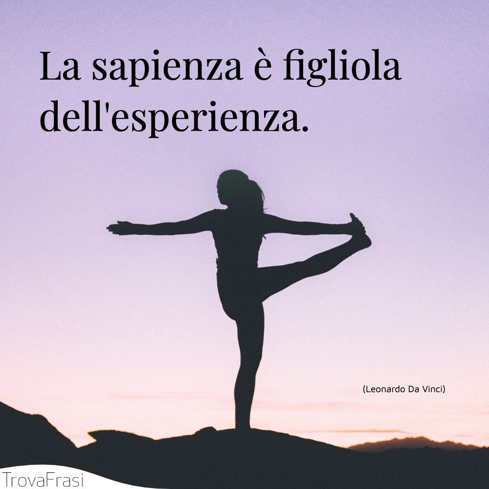 La sapienza è figliola dell'esperienza.