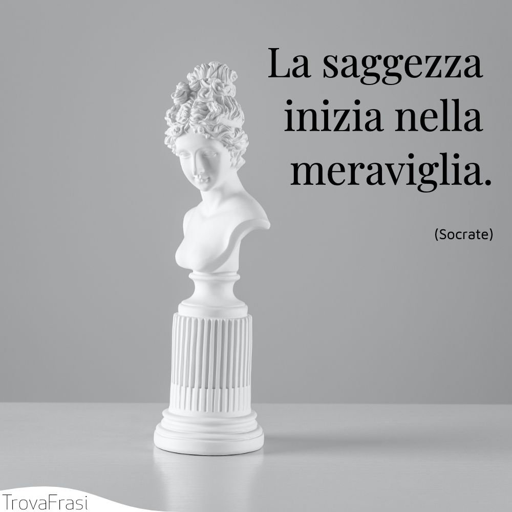 La saggezza inizia nella meraviglia.