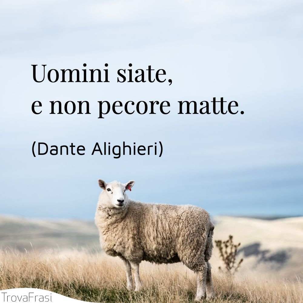 Uomini siate, e non pecore matte.