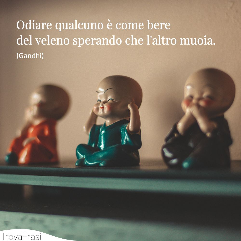 Odiare qualcuno è come bere del veleno sperando che l'altro muoia.