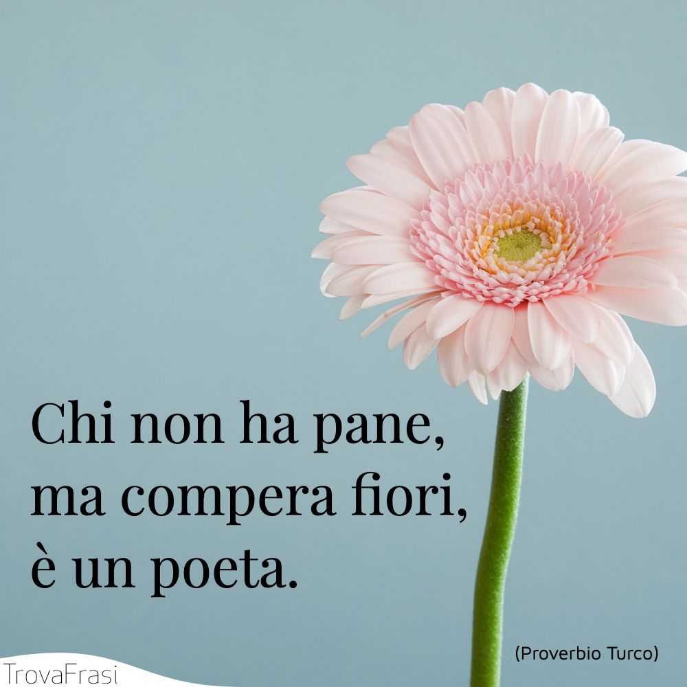 Chi non ha pane, ma compera fiori, è un poeta.